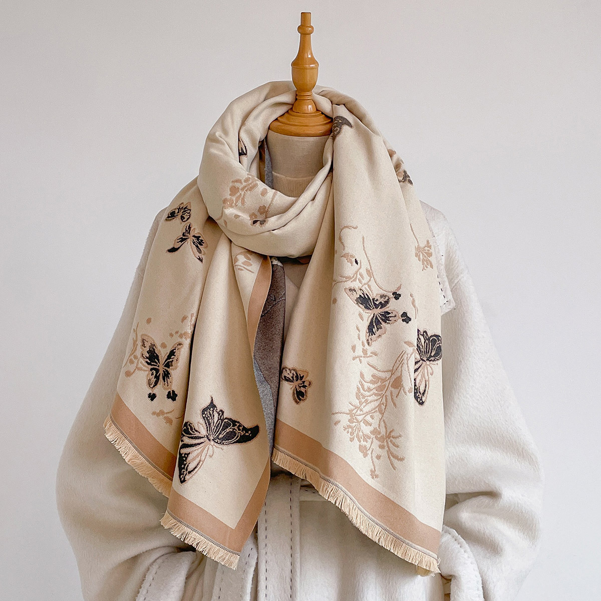 여성용 인조 캐시미어 스카프 프린지 장식 두꺼운 따뜻한 - Pashmina Wrap Large 리뷰 및 가격