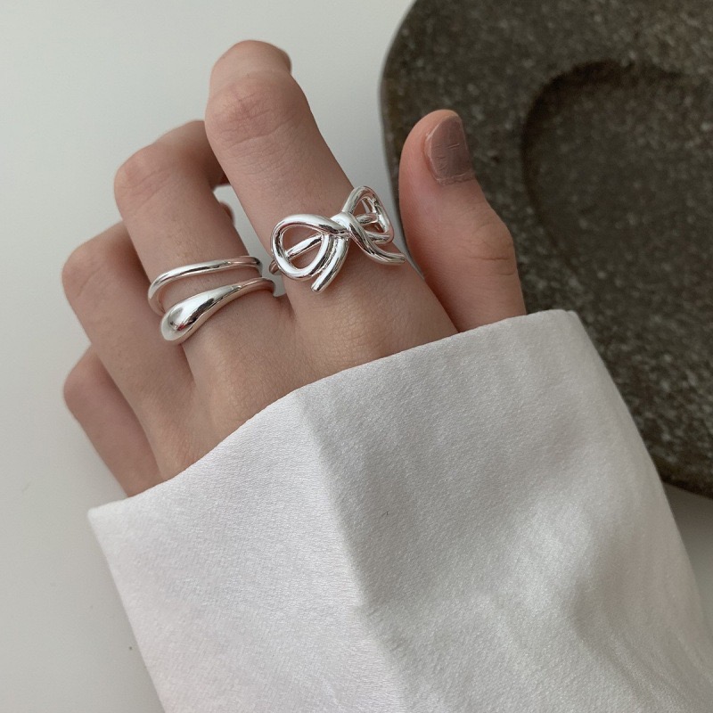여성을위한 925 스털링 실버 간단한 반지 파인 쥬얼리 - Tie Clip Silver 리뷰 및 가격