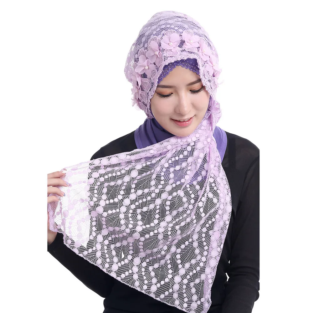 순색 통기성 여성 레이스 스카프 랩 헤드스카프 홀로우  - Stole Wedding Shawl 리뷰 및 가격
