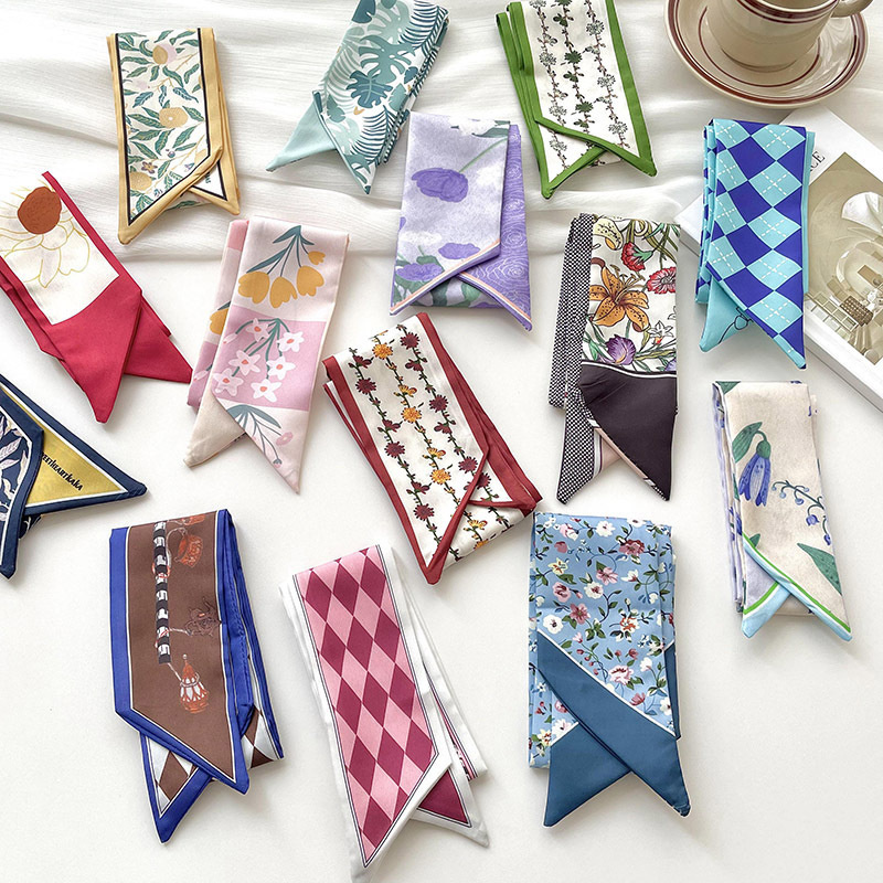 새로운 럭셔리 브랜드 모델 작은 실크 스카프 여성 헤어 - Ascot Neck Scarf 리뷰 및 가격