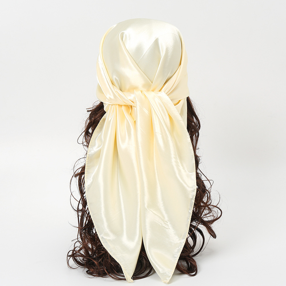 90cm 솔리드 컬러 네커치프 히잡 스카프 여성용 실크 - Silk Neck Scarf 리뷰 및 가격